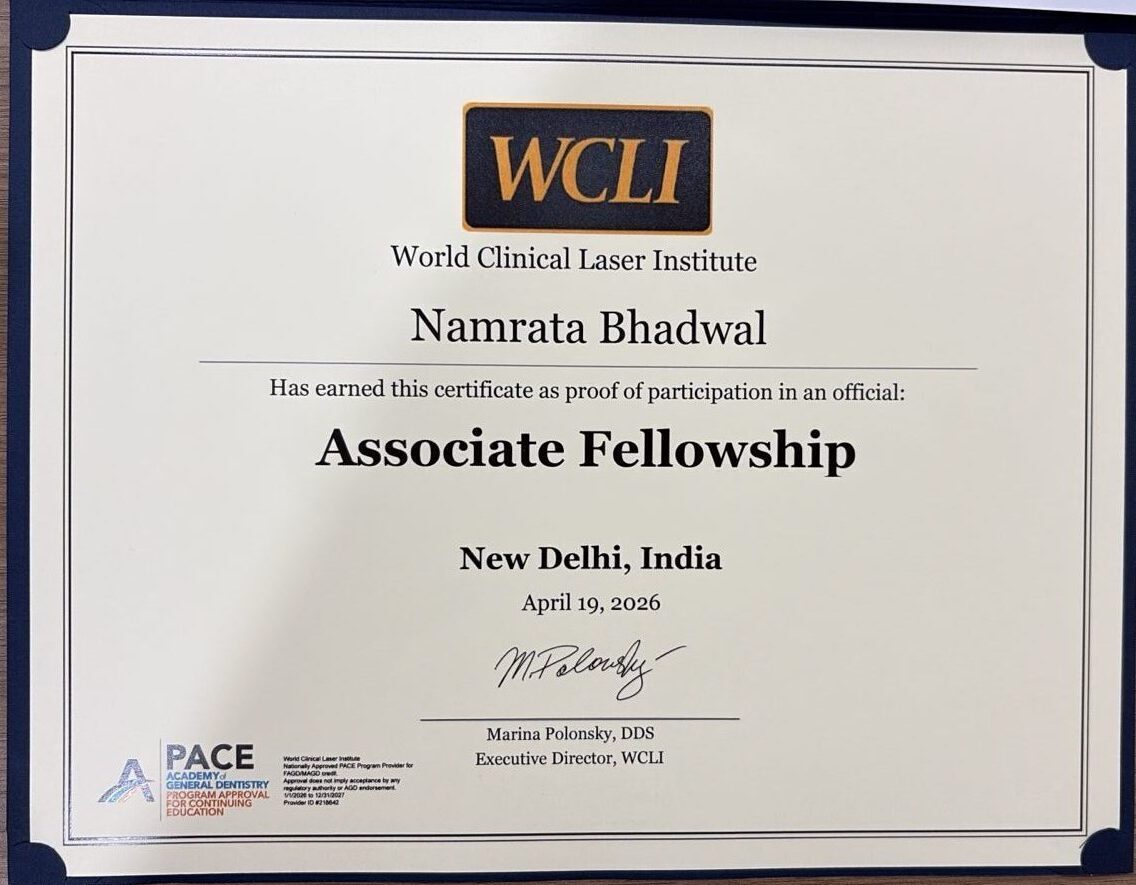 Associate Fellowship Laser Dentistry WCLI USA Certificate